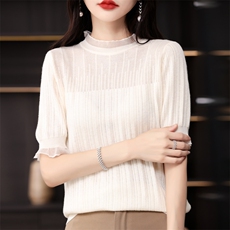 秋冬季新款纯色毛衣女宽松显瘦时尚百搭针织上衣，女装针织衫/毛衣，贵皇网供仓