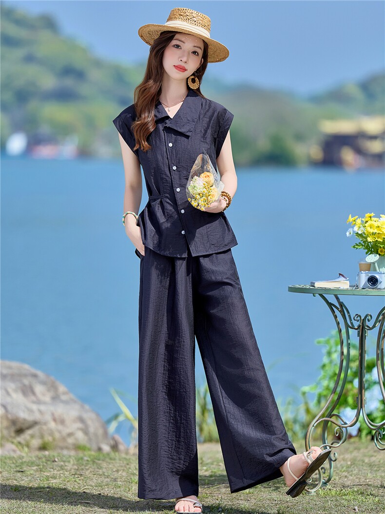 2026年夏季天丝牛仔休闲两件套凉爽套装女,女装套装/套裙,依路服饰