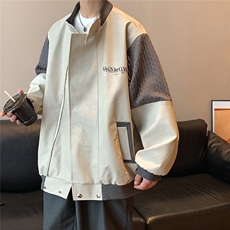 1肩膀针织民族风大码M-5XL面层：PU皮夹克男JK8756P110控149，男装民族服装，星座226-2