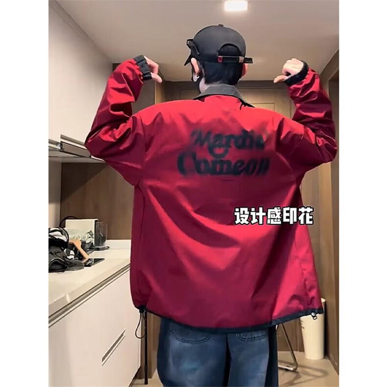 网图有货黑红撞色正反两面穿满天星防水夹克男J337-P70,男装夹克,星座1505