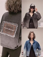 渐变刺绣牛仔外套，其它，可纳奇