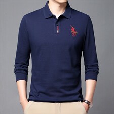 2023年新款男士长袖T恤POLO衫P45，男装Polo衫，电商D223-1