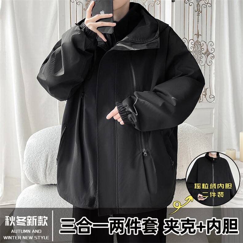 三合一冬季冲锋衣棉衣男防水加厚棉服连帽棉袄潮A266-SH80181-P80图片