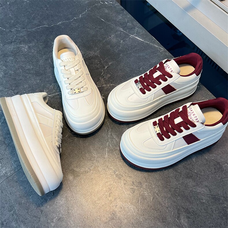 真皮小白鞋女2024秋冬新款厚底运动阿甘鞋女休闲百搭板鞋时尚单鞋，女鞋休闲鞋，电商A223