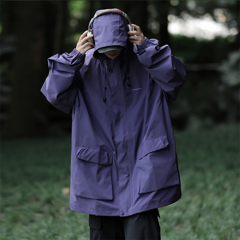 冲锋衣外套男女宽松春秋户外工装防水登山服连帽情侣夹克,男装夹克,星座410-6（原星座1304-1）