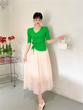 夏装新款冰丝上衣＋蝴蝶花纱裙套装，女装职业装，蕃米莉