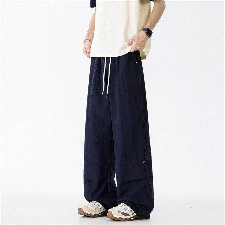 美式抽绳休闲裤男女夏季薄款cleanfit速干运动阔腿裤爵士工装裤子,男装工装外套,四季星座505