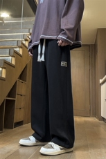 潮流百搭针织运动裤子男士宽松直筒卫裤男生秋冬休闲长裤D013-P45，男装休闲裤，星座509