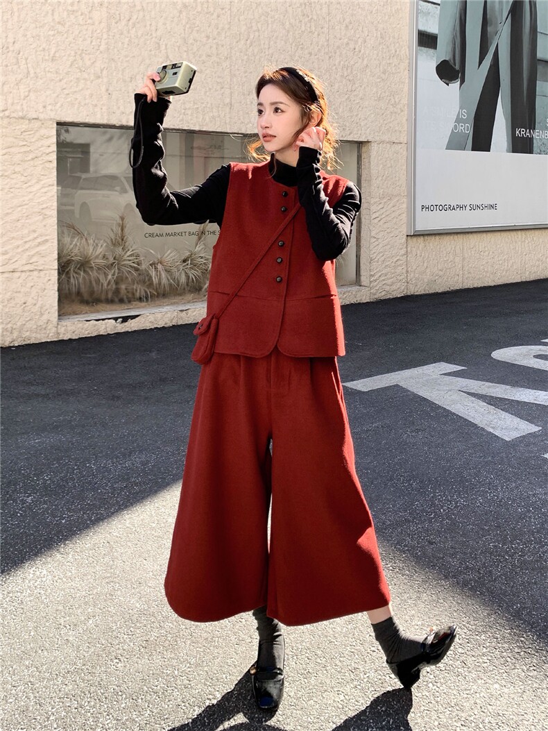 26年春季通勤风马甲阔腿裤套装182-8691-P228K348,女装套装/套裙,帛香坊
