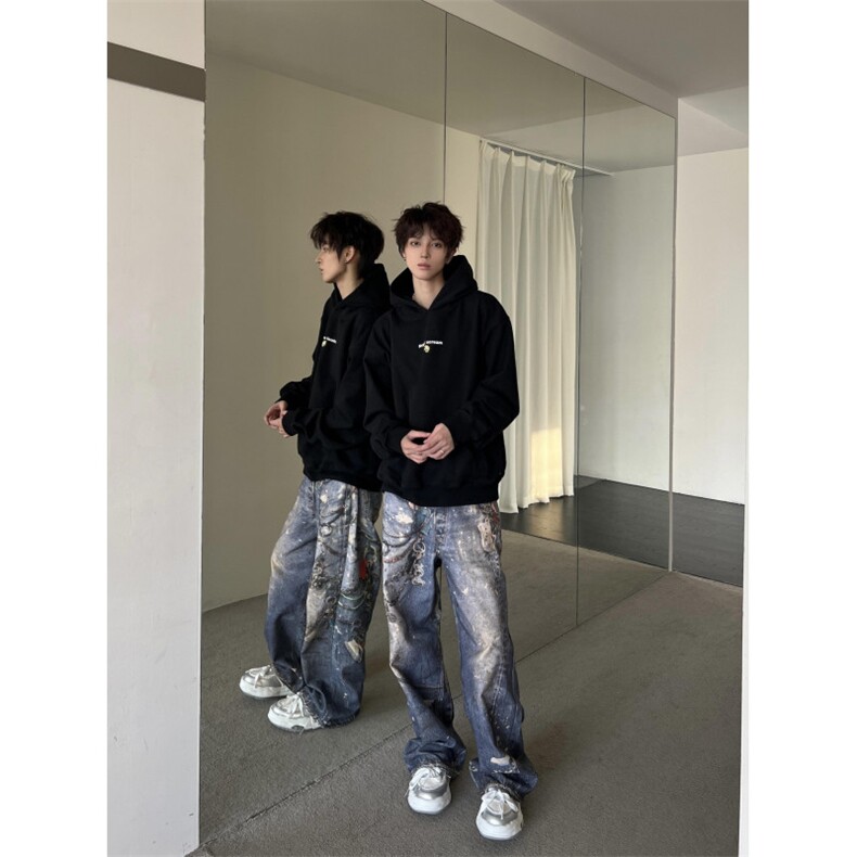 【有货】cleanfit蓝色链条牛仔裤美式复古高街裤子N0091LL-特P70,男装牛仔裤,星座1007（原301D）