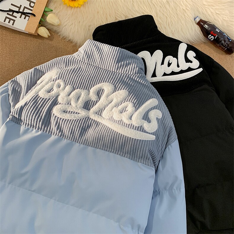 冬季青少年灯芯绒立领拼接外套休闲百搭面包服棉服5302-P78,男装棉衣,电商B306