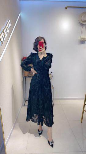 新款植绒连衣裙，女装连衣裙，珀莎