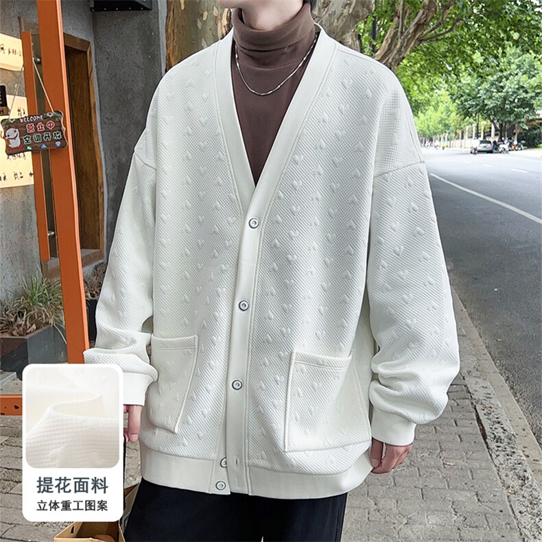 M-6XL 提花秋季新款大码针织开衫毛线卫衣XZ109-W02043-P55图片