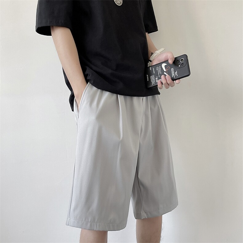 夏季休闲短裤男纯色直筒宽松潮牌炸街外穿运动五分裤薄D1090-p18,男装休闲裤,星座1008-1