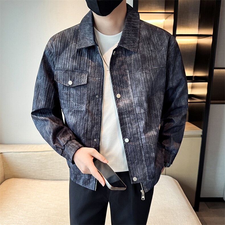 潮流皮衣外套男春秋季复古百搭拉链宽松机车服pu皮夹克潮JK2511图片