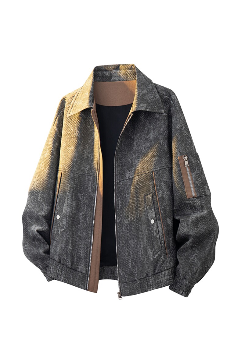 美式重磅高品质夹克假两件开衫外套SY8821特P78控158大码4-8XL+5,男装夹克,星座610B-1