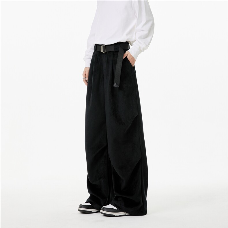抖音品质秋冬保暖灯芯绒压褶宽松休闲伞兵裤B315-K872-p55控78,男装棉衣,电商B315