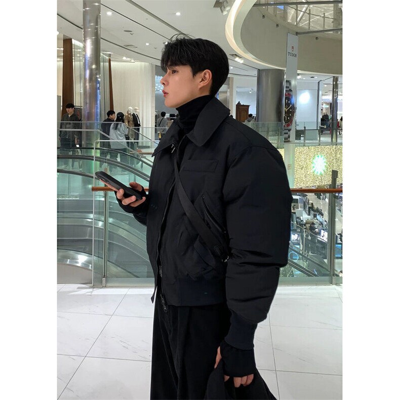 706-2-CMY279-P108冬季韩版黑色加厚工装棉服痞帅短款棉衣外套,男装棉衣,星座706-2