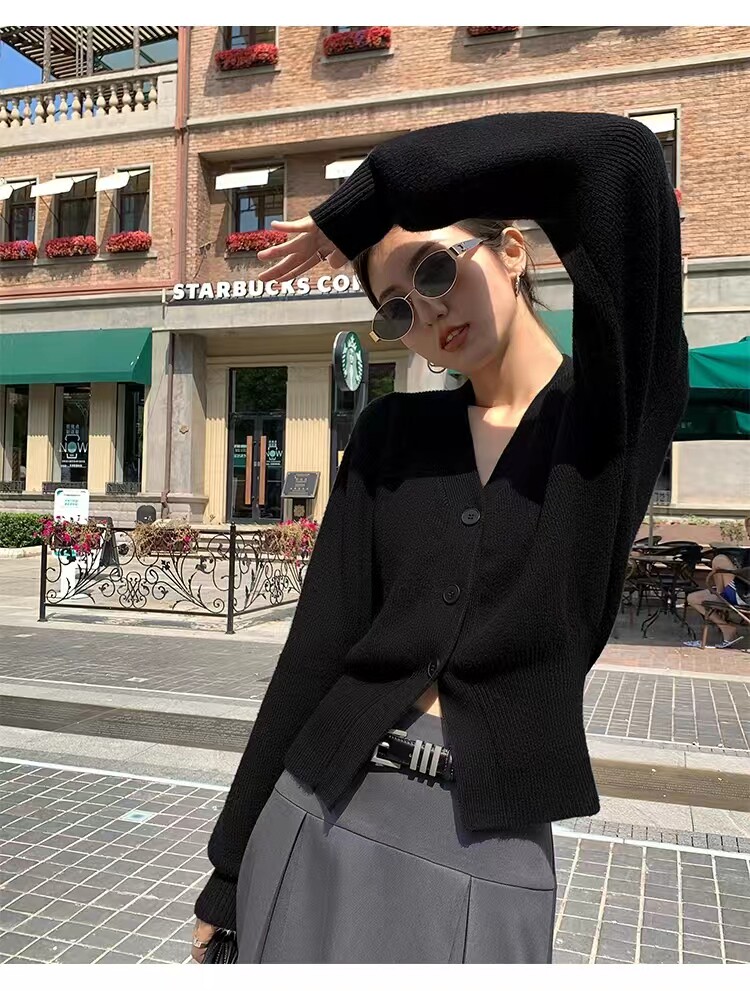 时尚百搭春秋短款开衫女装羊毛衫显瘦修身针织外套气质淑女必备,女装羊毛衫,泰沅羊绒