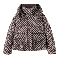 现货2026冬装新款时尚格子连帽羽绒服保暖加厚小个子百搭外套显瘦，女装羽绒服，唯婧