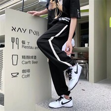 ins超火网红休闲裤男潮牌高街束脚运动裤春夏季九分裤子K1948-p35，女装休闲裤，星座1008-2