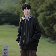 2025秋两面穿条纹外套男大码休闲夹克JK92P65，男装夹克，电商C323