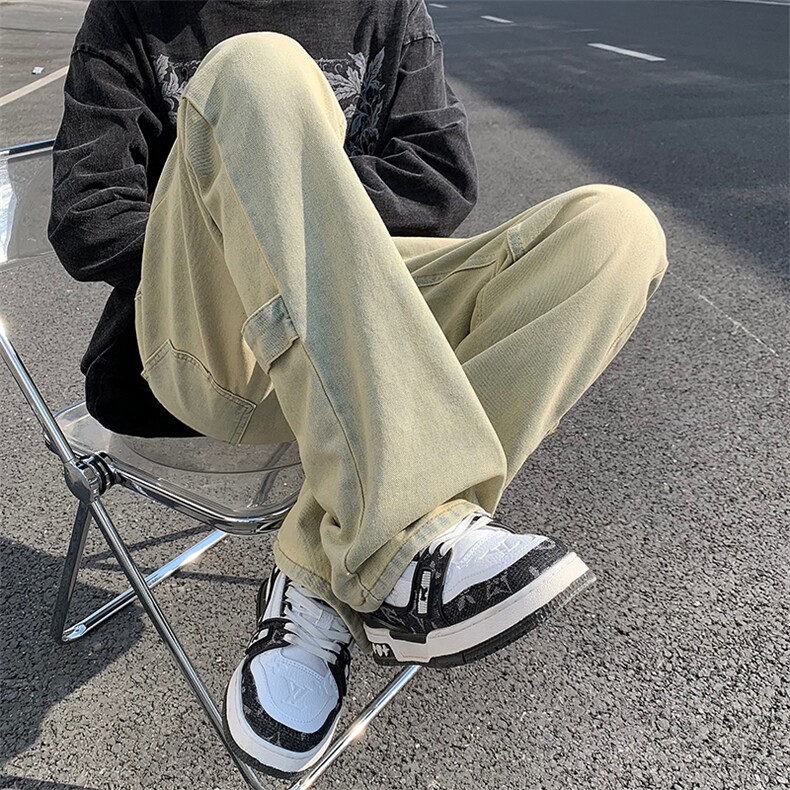 美式ins高街vibe重工艺水洗牛仔裤货号K2316P55,男装牛仔裤,电商A063