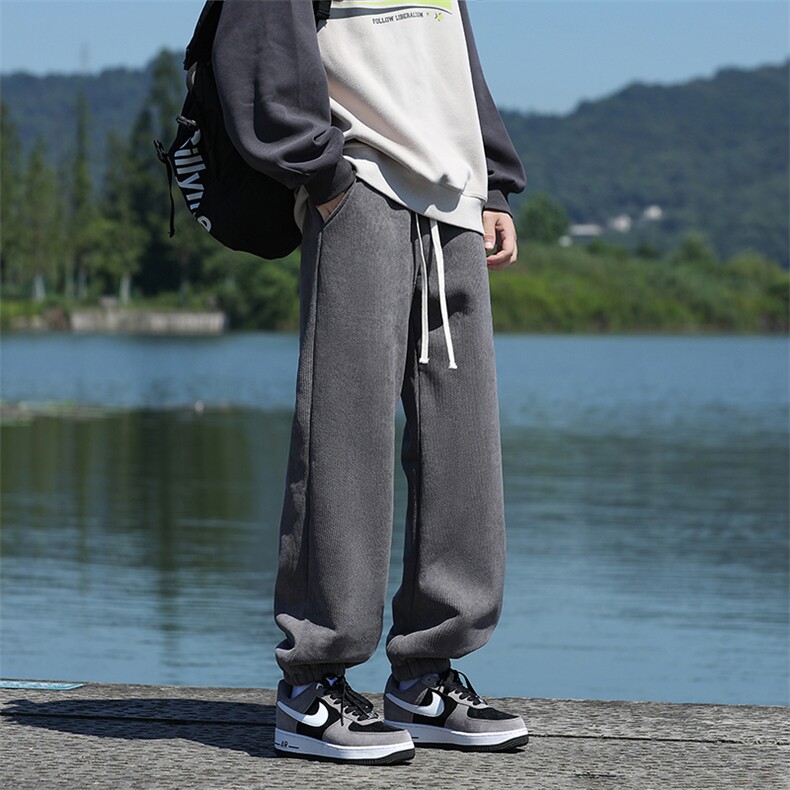 宽松束脚裤男生休闲裤加绒裤厚款棉花绒长裤KD618-P65控88图片
