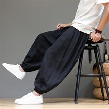 2026夏装新款风夏季轻薄透气冰丝灯笼裤宽松版2503-P55，男装休闲裤，电商A057B