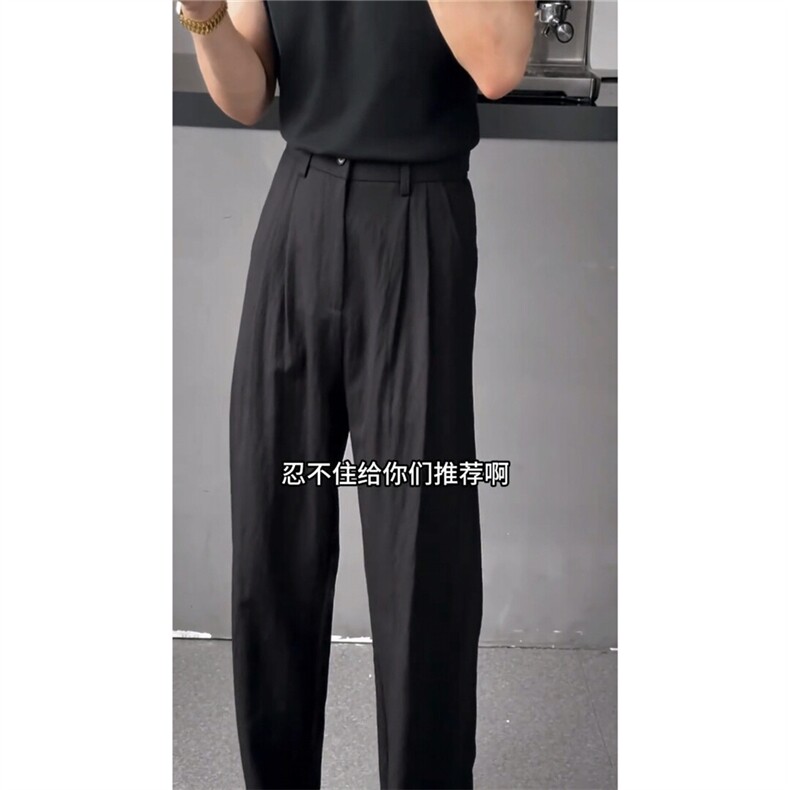 【量大价优】亚麻凉感休闲西裤复古宽松直筒阔腿裤K06028P55,男装西裤,星座1004（原星座815-3）