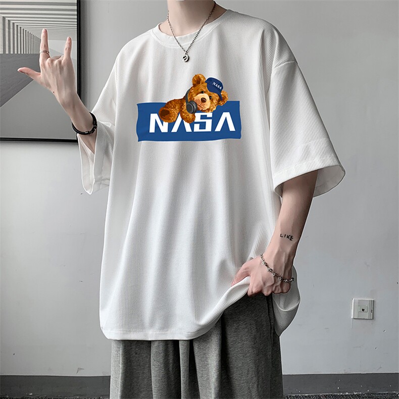HT73247-P22华夫格t恤男短袖男大码五分袖大皂风,男装T恤,电商A040