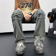 牛仔裤男士韩版潮流高街帅气百搭2024夏季新款ins长裤RK1825-P43，男装牛仔裤，星座412-2