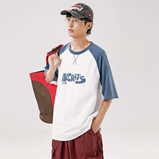 2025夏季新款男装日系潮牌纯棉印花圆领宽松短袖休闲T恤T930-F50，男装T恤，电商A101（原外27）