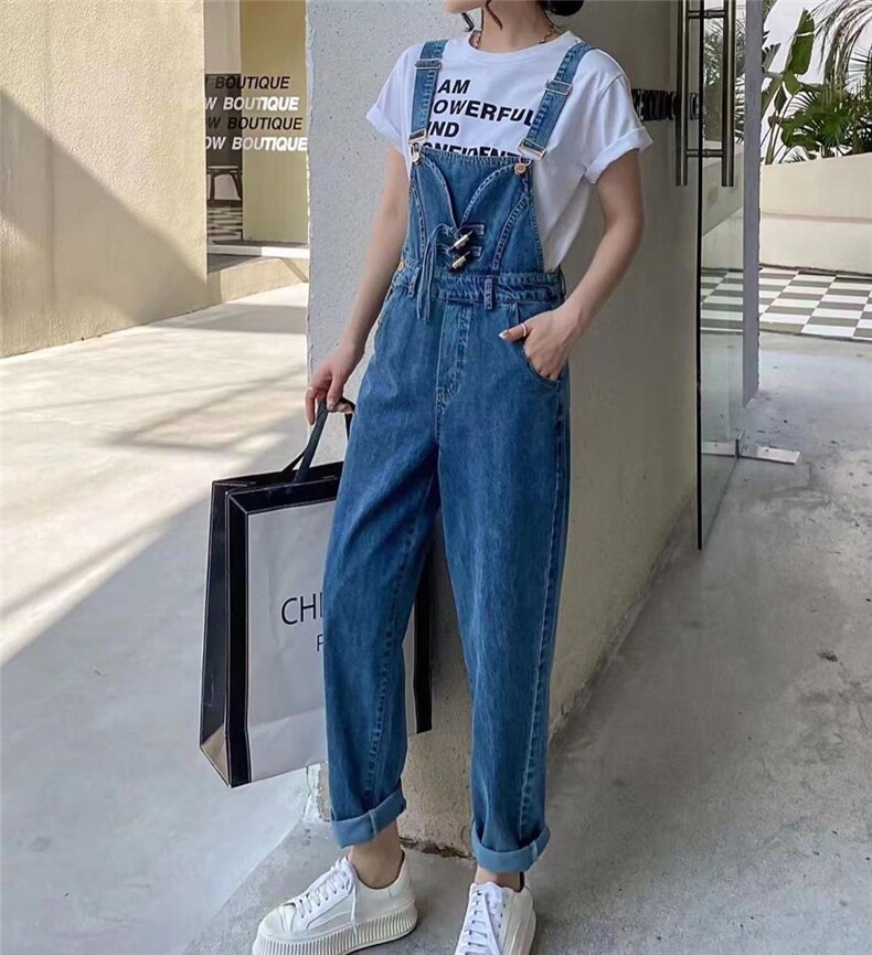 背带牛仔裤，女装牛仔裤，星期8