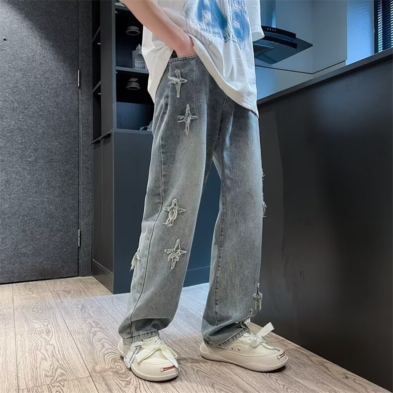美式牛仔裤男春秋新款休闲直筒裤N2218P43,男装牛仔裤,星座1116-2