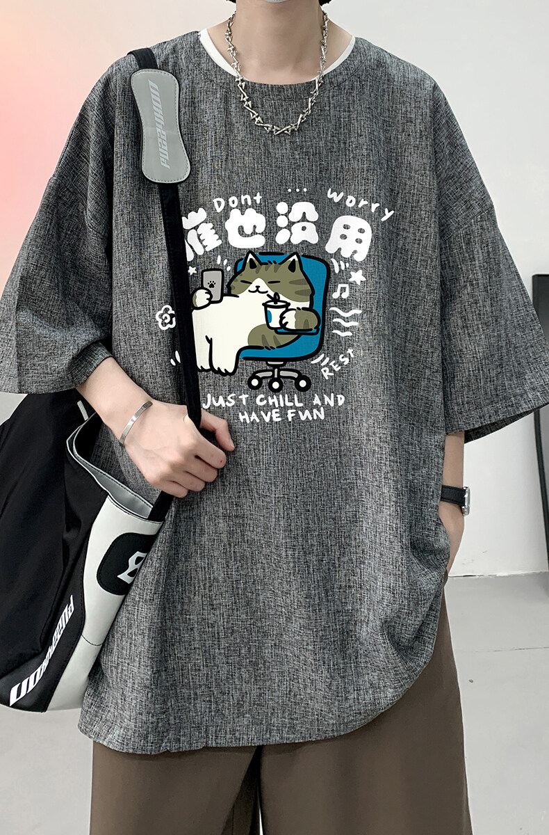 风复古亚麻短袖男棉麻t恤男半袖ZT71403-P35,男装T恤,电商A040