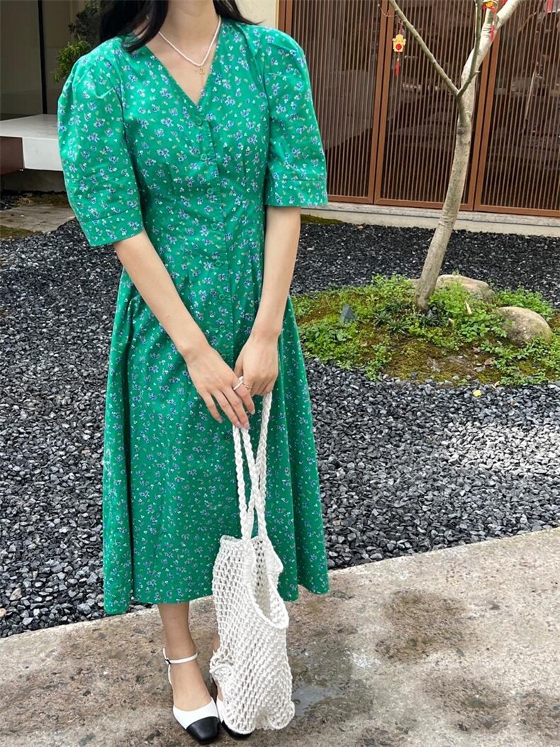 IMIZ｜NEWins韩系小碎花连衣裙，女装连衣裙，IMIZ