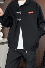 JK102/P65秋装设计感金属飞机扣夹克男防水大码宽松外套，男装夹克，电商基地A050