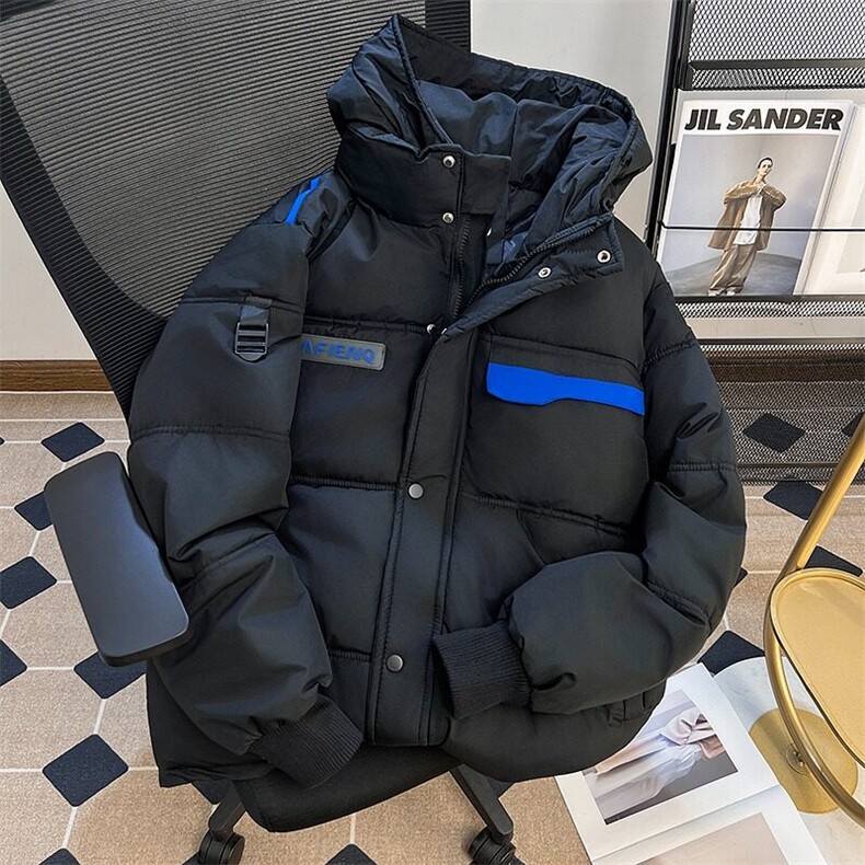 冬季美潮高级感设计感小众连帽棉服男欧美街头外套情侣潮,男装棉衣,星座1013