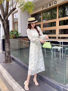 甜美优雅花连衣裙图片