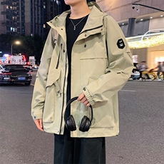春秋户外冲锋衣男女同款防风防水连帽工装外套登山服夹克2481-P75，男装夹克，星座1403B
