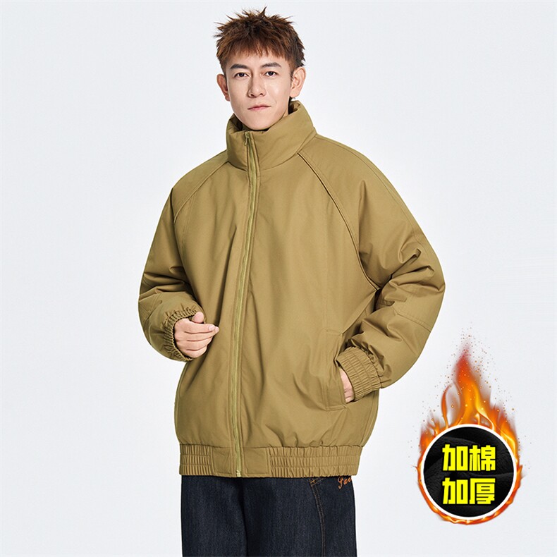 现货美式高街休闲棉衣夹克三防立领纯色户外工装加厚棉服外套,男装夹克,电商A486