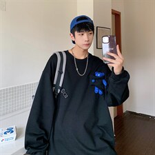 2026港风刺绣字母小熊卫衣男大码M-5XL情侣潮卫衣WY8745P60控88，男装卫衣，星座227-7