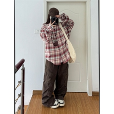 棉磨毛格子长袖休闲纯棉抖音高品质衬衫男CS024-P45，男装衬衫，星座301C-5