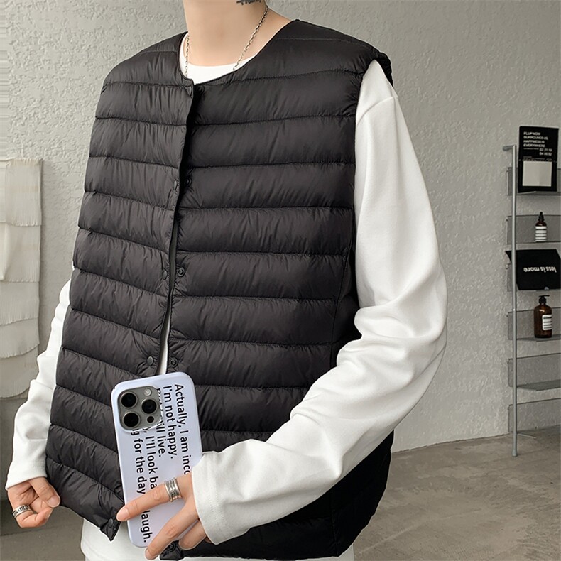 8XL-M轻薄羽绒服马甲男背心内胆90白鸭绒马夹外套YRFC07P98控138,男装背心/马甲,电商D206-1