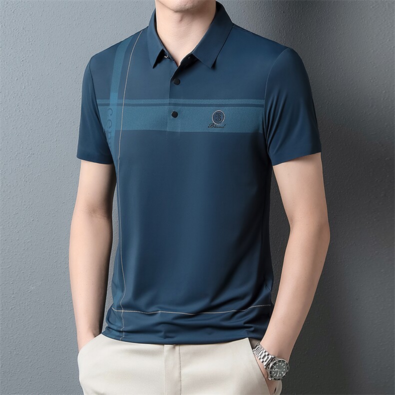 男士夏季短袖T恤时尚百搭翻领POLO衫半袖中年装T恤ZG1352-P70,男装T恤,星座1105-3