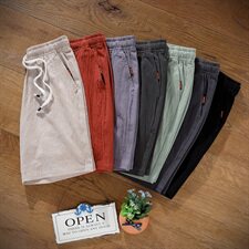 加大码男短裤棉麻料休闲5分裤（M-9XL）QT5032-1_339_P25，男装休闲裤，星座1516-1