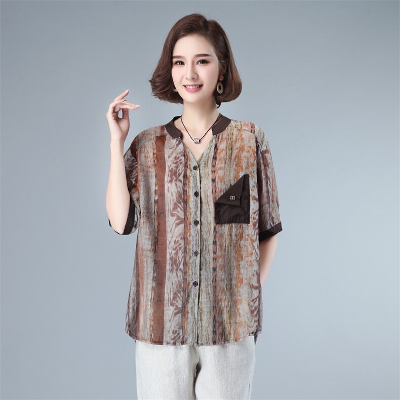 2021夏款大码女装印花上衣263款，女装大码女装，秋牧寒烟