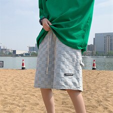 阔腿牛仔短裤男夏季复古百搭工装五分裤休闲宽松中裤 K3237-P38图片