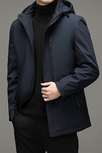 秋季2023新款羽绒服男连帽中年商务休闲男士保暖外套爸爸装上衣图片
